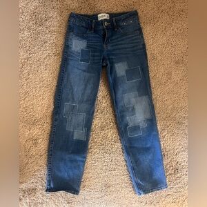 Abercrombie Kids Blue Patchwork Boyfriend Jeans
